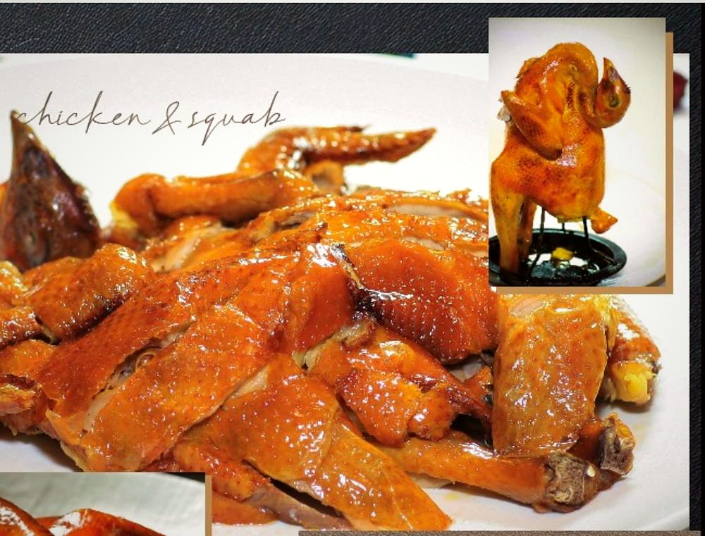 Deep fried crispy skin chicken, chopped